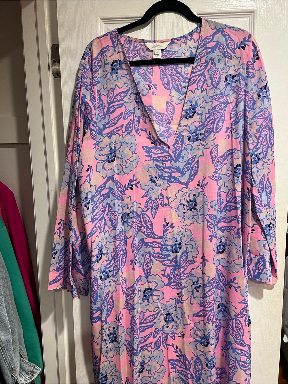 Lilly Pulitzer Pink and Purple Floral One-Piece Swimsuit with Matching Cover-Up - Picture 8 of 10